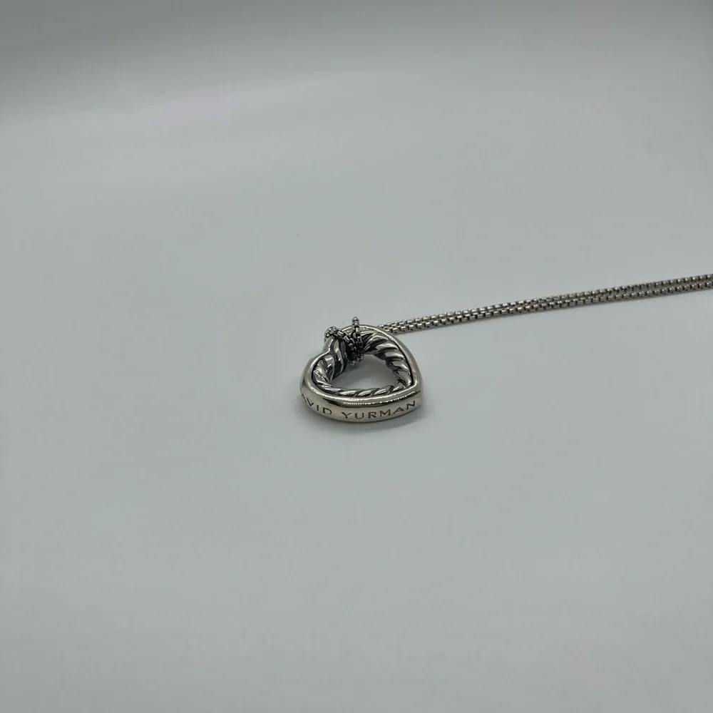 David Yurman Sterling Silver Heart Necklace